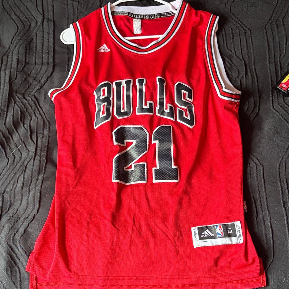 Jimmy Butler Adidas Bulls Red and Black Jersey